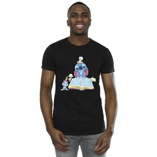 Disney Herr Lilo & Stitch Läser En Bok T-Shirt XXL Svart Black XXL