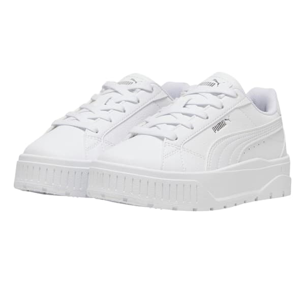 Puma Barn/Kids Karmen II Läder Platåskor 1 UK Vit White 1 UK