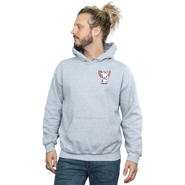 Disney Herr Moana Pua The Pig Brösttryck Hoodie XL Sports Grå Sports Grey XL