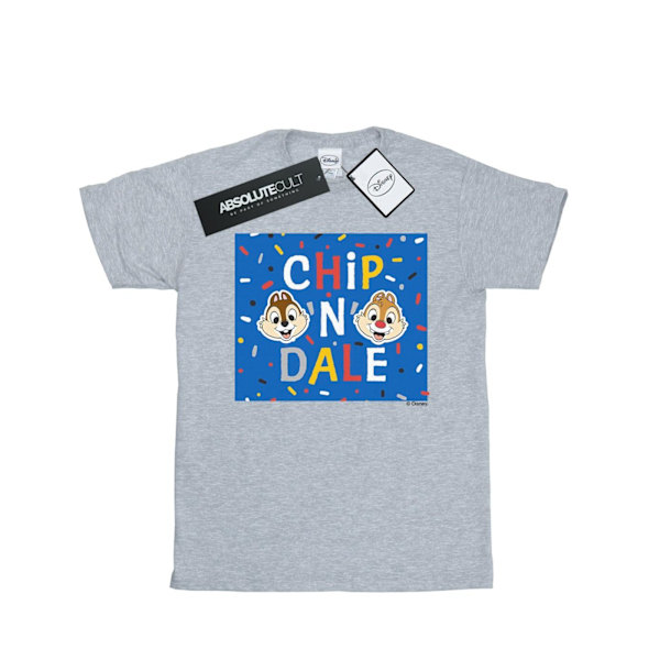 Disney Girls Chip N Dale Blå Ram Bomull T-shirt 7-8 År Sp Sports Grey 7-8 Years