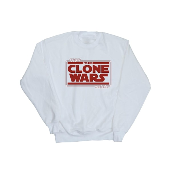Star Wars Herr Clone Wars Logotyp Sweatshirt 4XL Vit White 4XL
