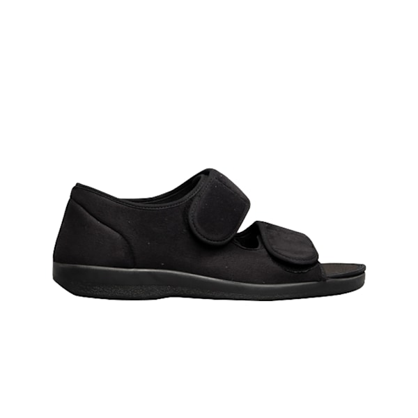 GBS Brompton Touch Fastening Open Toe Slipper / Slippers 42 EUR Black 42 EUR