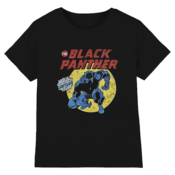 Svart Panther Unisex Retro T-shirt S Svart Black S