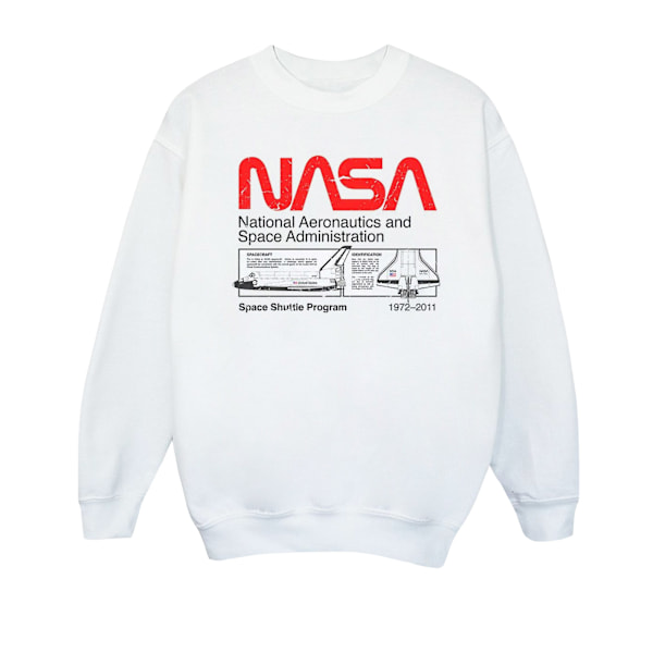 NASA Boys Space Shuttle Sweatshirt 7-8 år Vit White 7-8 Years