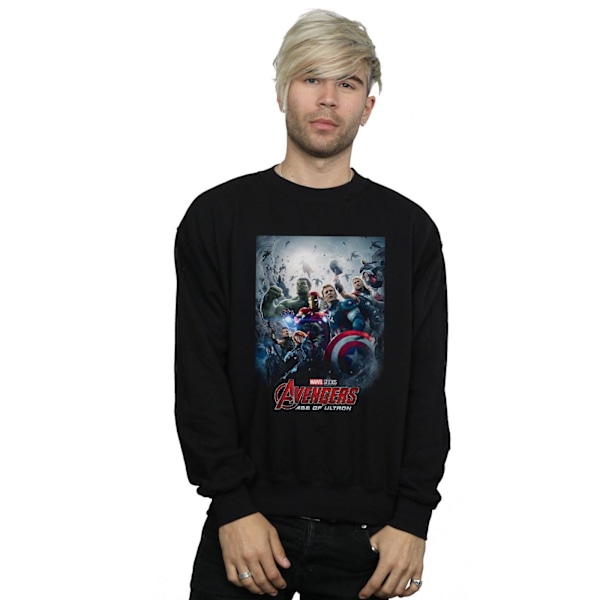 Marvel Studios Herr Avengers Age Of Ultron Poster Sweatshirt 4X Black 4XL