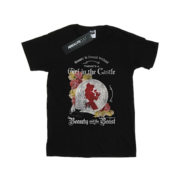 Disney Girls Beauty And The Beast Flicka i Slottet Bomull T-shirt 9-11 år Svart Black 9-11 Years