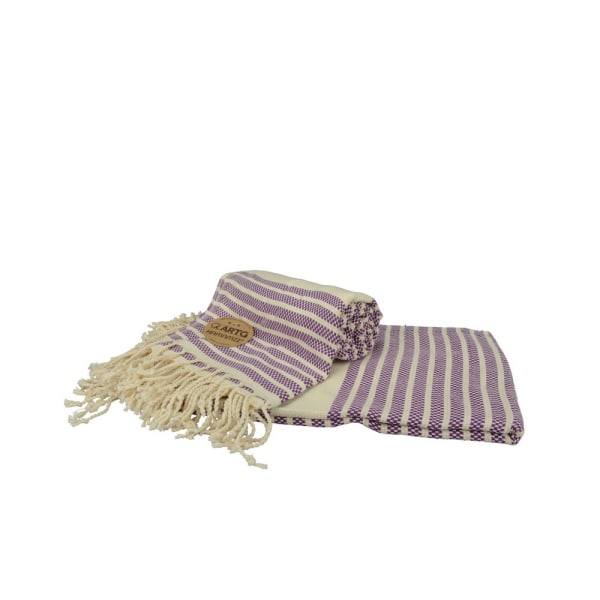 A&R Handdukar Hamamzz Peshtemal Traditionell vävd handduk One Size P Purple/Cream One Size