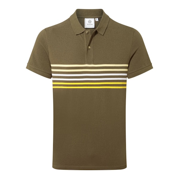 TOG24 Herr Bolton Randig Poloskjorta 3XL Khaki Grön Khaki Green 3XL