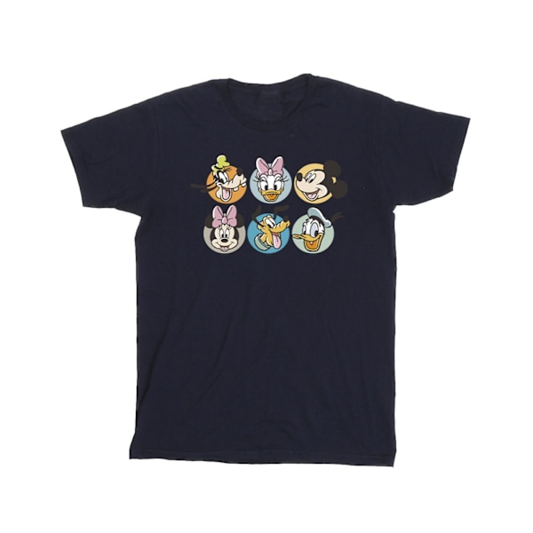 Disney Girls Mickey Mouse And Friends Faces Bomull T-shirt 12-1 Navy Blue 12-13 Years