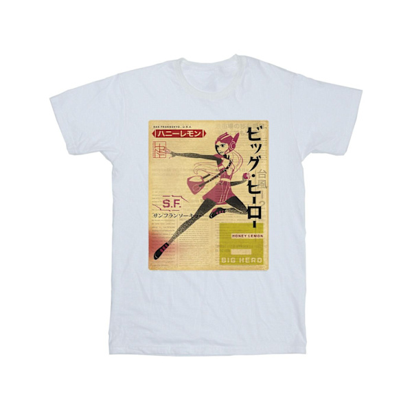 Disney Boys Big Hero 6 Baymax Honey Lemon Newspaper T-shirt 12- White 12-13 Years
