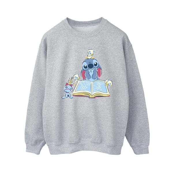 Disney Dam/Kvinna Lilo & Stitch Läser En Bok Tröja S Sports Grey S