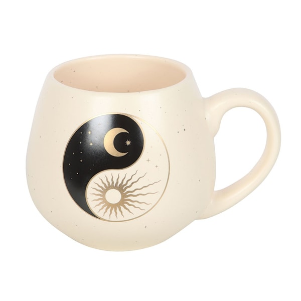 Something Different Yin Yang Rund Mugg One Size Beige/Svart Beige/Black One Size
