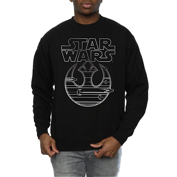 Star Wars The Last Jedi Resistance Logo Metallic Sweatshirt för män Black XXL