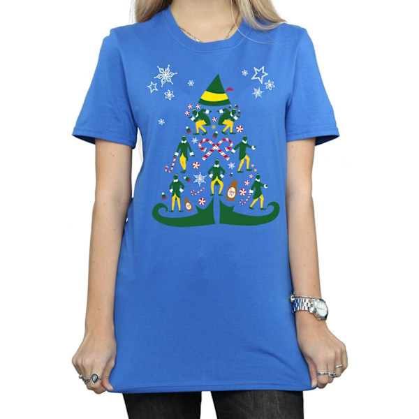 Elf Dam/Kvinnors Julgran Bomull Boyfriend T-Shirt L Roy Royal Blue L