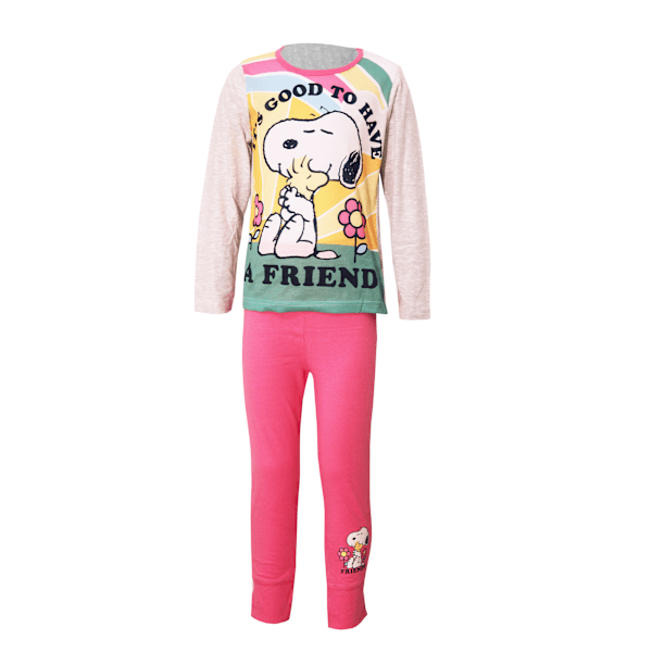 Peanuts Girls It`s Nice To Have A Friend Lång Pyjamas Set 7-8 År Pink 7-8 Years