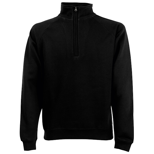 Fruit Of The Loom Herr Zip Neck Sweatshirt XL Svart Black XL