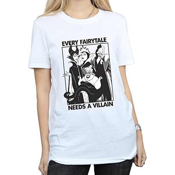 Disney Dam/Kvinnor Varje Saga Behöver En Skurk Bomull T-Shirt White XL