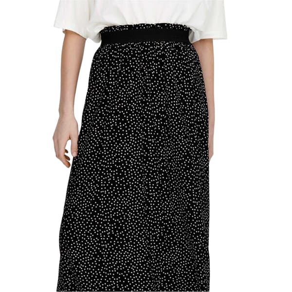 Only Dam/Dam Polka Dot A-linje Hög Midja Maxikjol 8 UK Black 8 UK