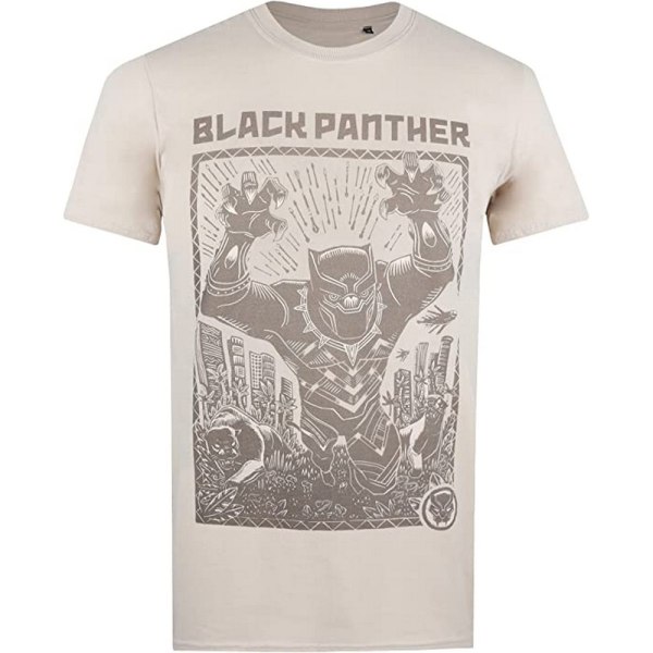 Black Panther Linocut T-shirt för män XXL Sand Sand XXL
