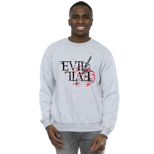 Netflix The Witcher Evil Is Evil Sweatshirt XXL Sports Grey för män Sports Grey XXL