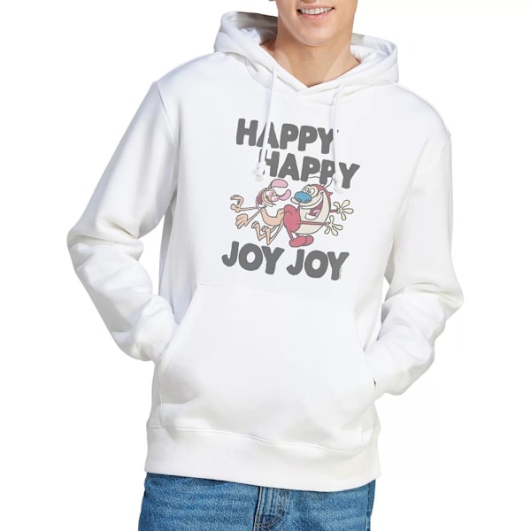 Ren & Stimpy Herr Happy Happy Joy Joy Hoodie XXL Vit White XXL