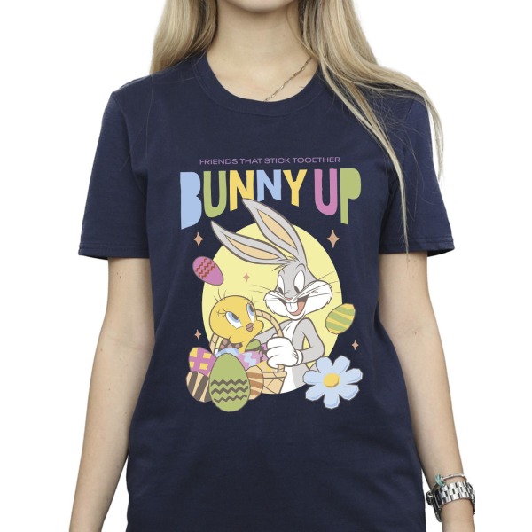 Looney Tunes Dam/Damer Kanin Upp Bomull Pojkvän T-shirt XX Navy Blue XXL