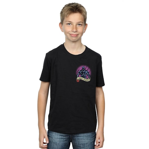 Marvel Boys Black Panther Tattoo Brösttryck T-shirt 7-8 år Black 7-8 Years