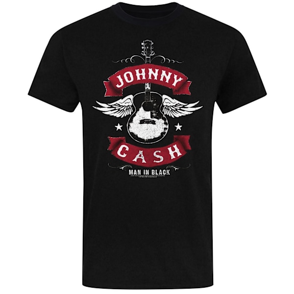 Johnny Cash Unisex Vuxen Man In Black Wingad Gitarr T-Shirt XL Black XL