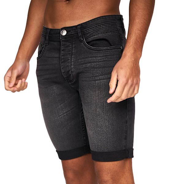 Crosshatch herr Tadcaster denimshorts 30R svart Black 30R
