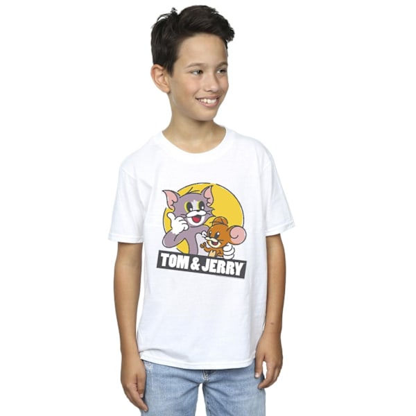 Tom och Jerry Pojkar Skiss Logotyp T-shirt 9-11 År Vit White 9-11 Years