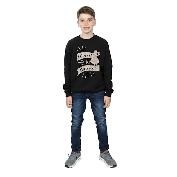 Disney Boys Alice In Wonderland Weird And Wacky Sweatshirt 7-8 Black 7-8 Years