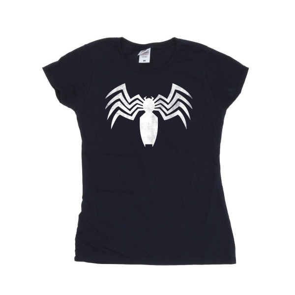 Marvel Dam/Kvinnor Venom Spider Logo Emblem Bomull T-Shirt XX Navy Blue XXL