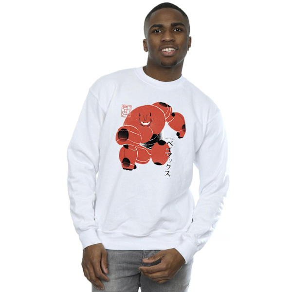 Disney Herr Big Hero 6 Baymax Suite Pose Sweatshirt 4XL Vit White 4XL