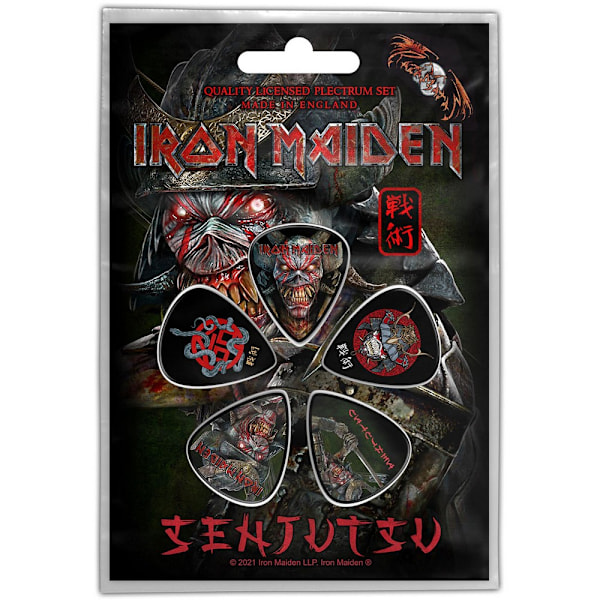 Iron Maiden Senjutsu Plectrum (5-pack) One Size Svart/Röd/Grå Black/Red/Grey One Size