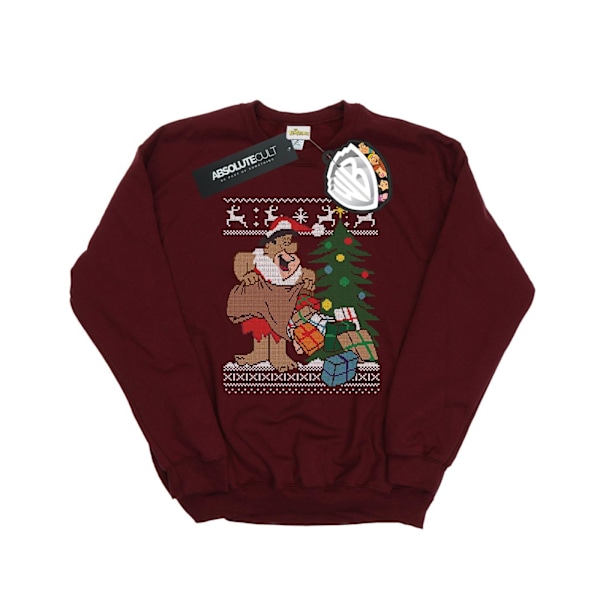 The Flintstones Herr Jul Fair Isle Sweatshirt M Burgundy Burgundy M