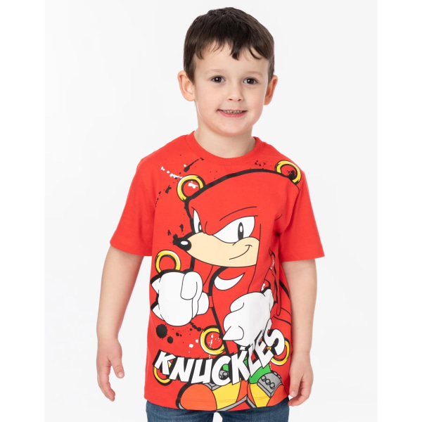 Sonic The Hedgehog T-shirt för barn/barn karaktär (paket med 2) Red/Blue 4-5 Years