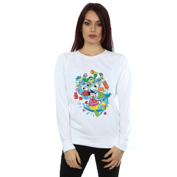 DC Comics Dam/Kvinnor Teen Titans Go Candy Mania Sweatshirt X White XL