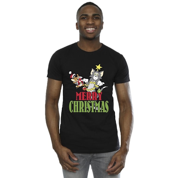 Tom And Jerry Herr Merry Christmas Baubles T-shirt L Svart Black L