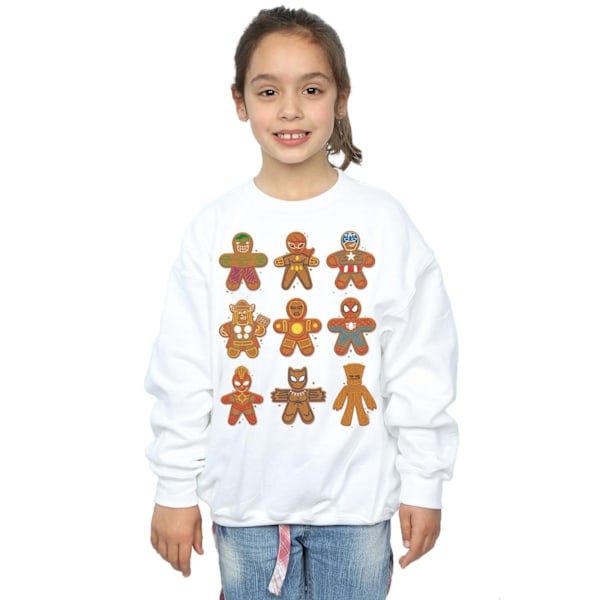 Marvel Girls Avengers Jul Pepparkaka Sweatshirt 7-8 År White 7-8 Years