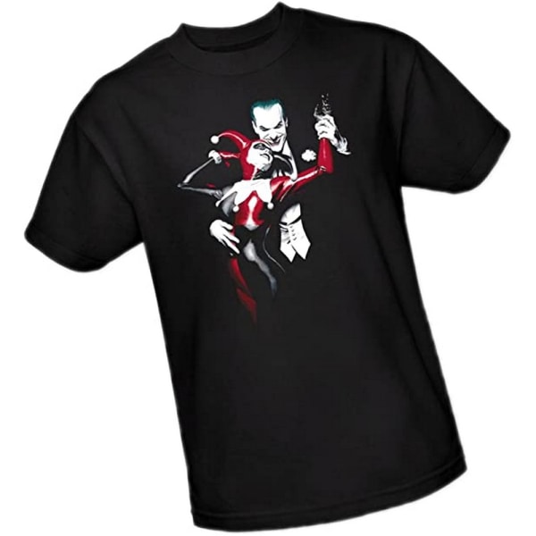 Batman Mens Joker & Harley Cotton T-Shirt XL Svart/Vit/Röd Black/White/Red XL