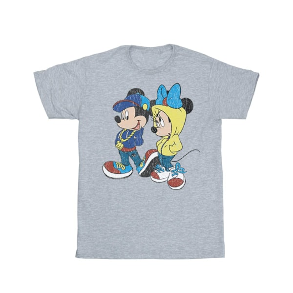 Disney Dam/Damer Mickey Och Minnie Mus Pose Bomull Pojkvän Sports Grey L