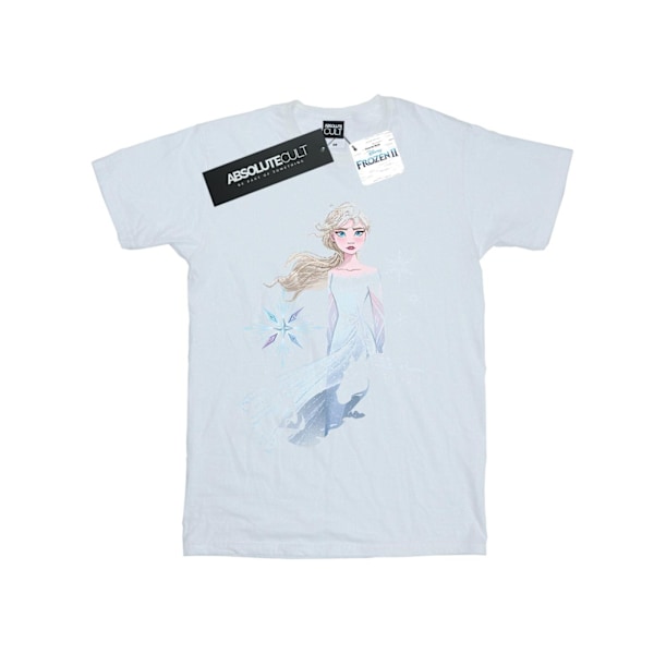 Disney Girls Frozen 2 Elsa Nokk Silhouette Bomull T-shirt 7-8 år White 7-8 Years