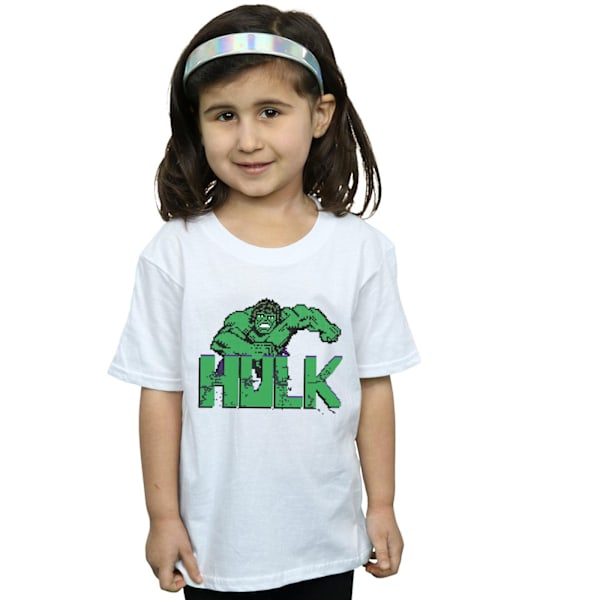 Marvel Girls Hulk Pixelated Bomull T-shirt 12-13 År Vit White 12-13 Years