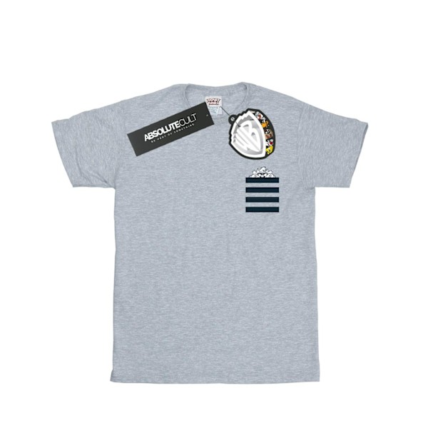 Looney Tunes Taz Stripes Faux Pocket T-shirt M Sports Grey Sports Grey M