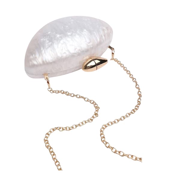 Where's That From Ocean Oval Party Clutch Bag One Size White White One Size
