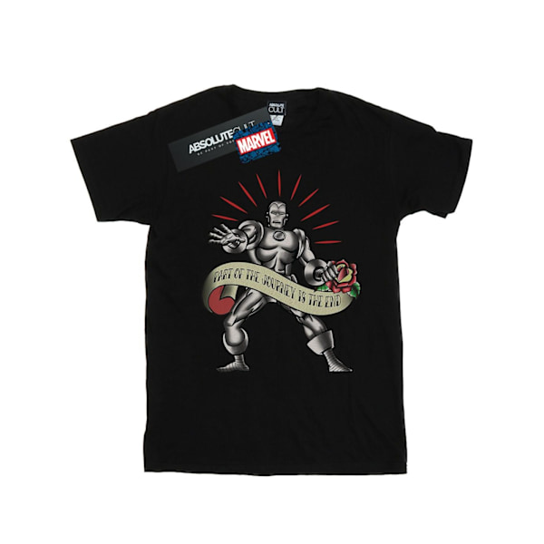 Marvel Boys Iron Man The End Tattoo T-Shirt 7-8 år Svart Black 7-8 Years