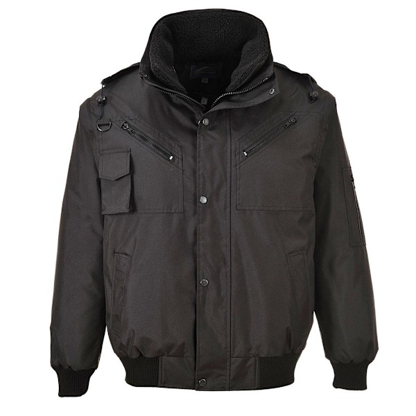 Portwest Herr 4-i-1 Bomberjacka XL Svart Black XL