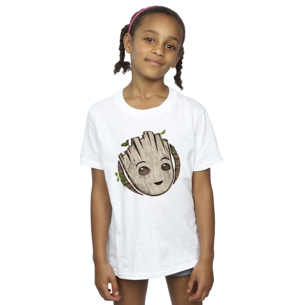 Marvel Girls I Am Groot Trähuvud Bomull T-shirt 3-4 år Vit White 3-4 Years