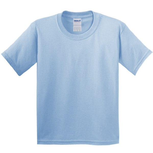 Gildan Youth Unisex T-shirt i kraftig bomull M Ljusblå Light Blue M