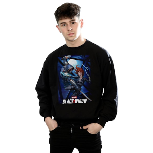 Marvel Mens Black Widow Movie Bridge Battle Sweatshirt S Svart Black S